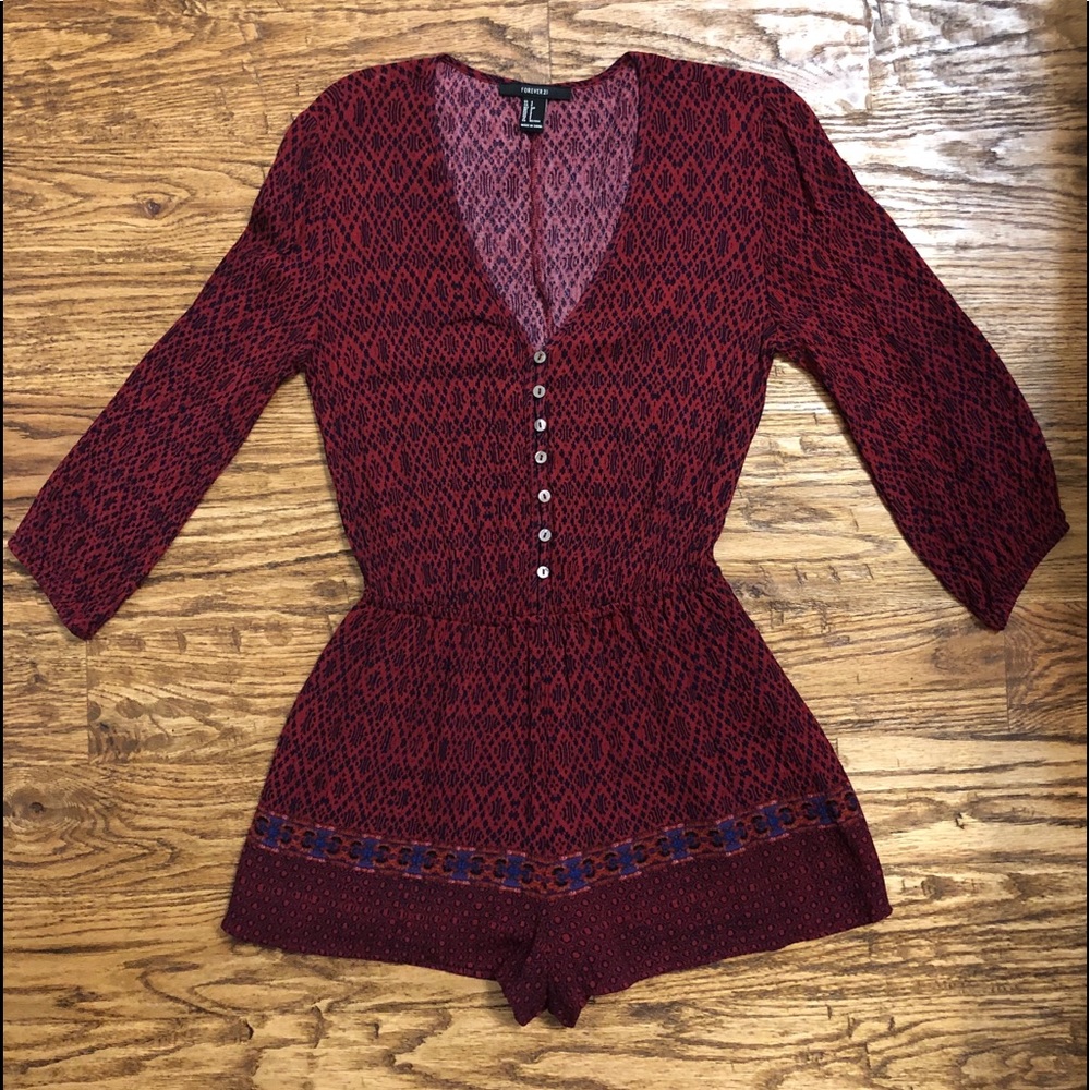 Red and Navy Forever 21 Romper